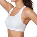 Yvette Sports Bras for Women High Impact Support Racerback Sports Bra Plus Size No Underwire for Running Workout (Large, White)