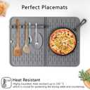 Silicone Dish Drying Mat for Kitchen Counter, Collapsible Dish Drainer Mat, Dish Drying Rack, Non-Slip, Easy to Clean (18.7x13.2 Inch) (Gray)