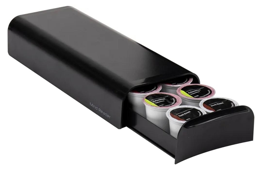 Mind Reader Single Serve Coffee Pod Organizer, 12-14 Coffee Pod Capacity, Black