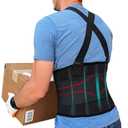 Back Brace for Men Lower Back Heavy Lifting with Suspenders, Back Support Belt for Work, Lower Back Brace with Lumbar Support for Back Pain Relief, Construction Warehouse Moving Belt, Size M