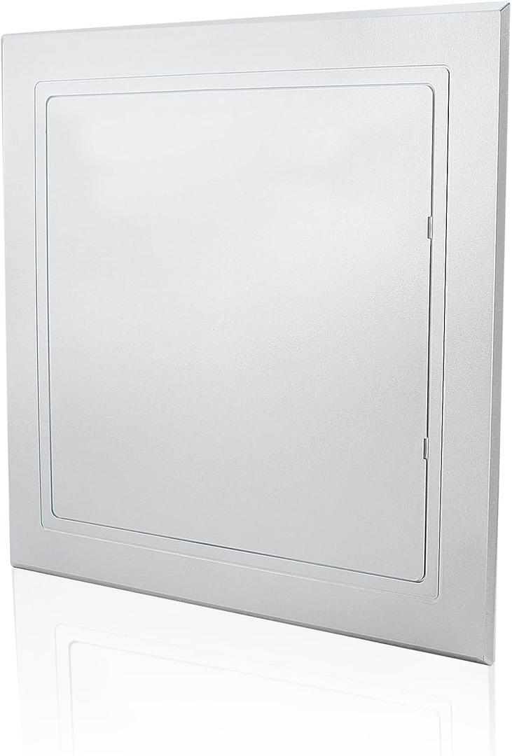 TBWHL Self-Adhesion Access Panel 9.76 x 9.76 Inch for Drywall & Ceiling, Heavy-Duty ABS Plastic & Easy to Install, Wall Hole Cover for Plumbing & Electrical Cables & Wiring (Silver Color)