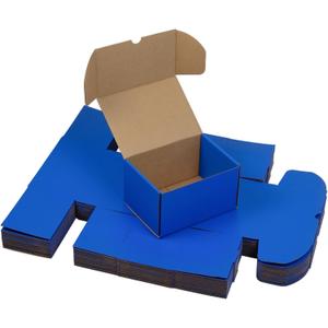 7x5x4 Inches Shipping Boxes Pack of 25, Blue Corrugated Cardboard Box Literature Mailer for Packing Small Business