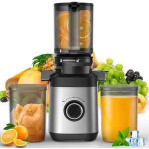 Juicer Machines, Cold Press Juicer Fit Whole Fruits and Vegetables, Slow Masticating Juicers with Wide Feed Chute, High Juice Yield Juicer Machines, Cold Press Juicer Fit Whole Fruits and Vegetables, Slow Masticating Juicers with Wide Feed Chute, High Juice Yield