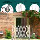 Expandable Barricade Gate,Accordion Garden Yard Outdoor Indoor Portable Folding Security Dog Fence Gates Wall Mount,82" Adjustable Metal Safety Barrier Gate with Casters,White