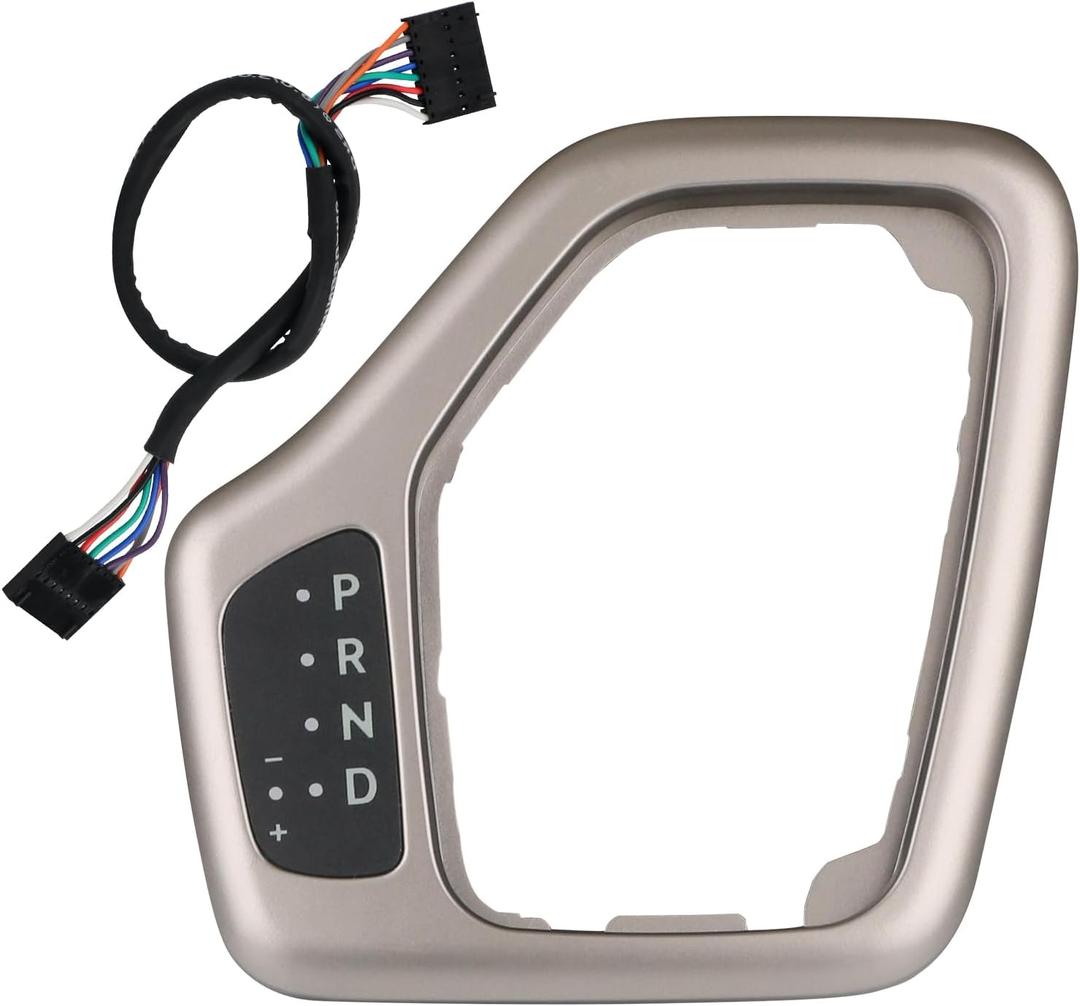 Transmission Shifter Bezel with Wire Harness 5YD27LS5AA 68413957AA 601-401 Tan for Gear Shift Compatible with 2014-2018 Jeep Cherokee Service Shifter Repair Accessories Parts