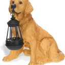 Baquler Garden Dog Statues Outdoor Decor, Resin Solar Lights Outdoor Statue Led Garden Decorations Windproof Lamp Lawn Ornaments Front Yard Decorations Outdoor for Porch Home Patio(Golden Retriever)