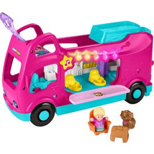 Fisher-Price Little People Toddler Toy Barbie Dreamcamper RV Playset with Music Lights & Figures for Pretend Play Kids Ages 18+ Months