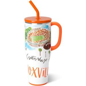 Swig Life 40oz Mega Mug, 40 oz Tumbler with Handle and Straw, Cup Holder Friendly, Dishwasher Safe, Extra Large Insulated Tumbler, Stainless Steel (Saturdays in Knoxville)