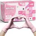 WECARE Pink Disposable Nitrile Gloves - Powder and Latex Free - Non-Sterile - Food Safe