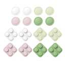 PlayVital Button Caps + Thumb Grip Set for Nintendo Switch 2, 8 Silicone Colorful ABXY Directional Button Covers & 4 Joystick Caps for Joycon - White & Pink & Antique Yellow & Matcha Green