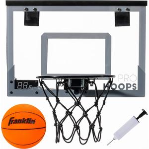 Franklin Sports Over The Door Indoor LED Basketball Hoops-Steel Rim Mini Basket-Includes Ball and Pump-Light Up Backboard