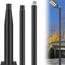 Street Light Pole 10Ft - Metal Solar Lamp Posts for Outdoor Light, Adjustable Metal Street Courtyard Porch Exterior Patio Flag Lighting Fixtures
