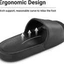 Shower Shoes for Women & Men - Non-Slip House Slippers - Cloud Comfort Slides - Quick-Dry, Arch Support - Perfect for Bathroom, Beach, Pool, Travel (Black), Size: 10.5-11 Wide Women/9-9.5 Men