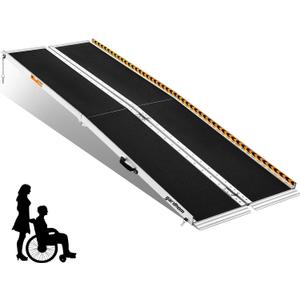 Wheelchair Ramp 7Feet, gardhom Anti-Slip Aluminum Folding Handicap Ramp Wheelchair Ramps for Home Steps Entrance Threshold Doorways Stairs Curbs Scooter (7 Foot(Applicable height 7"-14"))