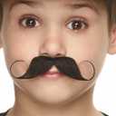 Mustaches Self Adhesive Imperial Fake Mustache for Kids, Novelty, Small False Facial Hair, Costume Accessory for Children, Black Color