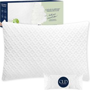 Bed Pillows Cross Cut Memory Foam for Sleeping,King Size Bedding Pillow(White), Washable Supportive Pillow for Sleeping, Adjustable Density for Back, Stomach and Side Sleeper