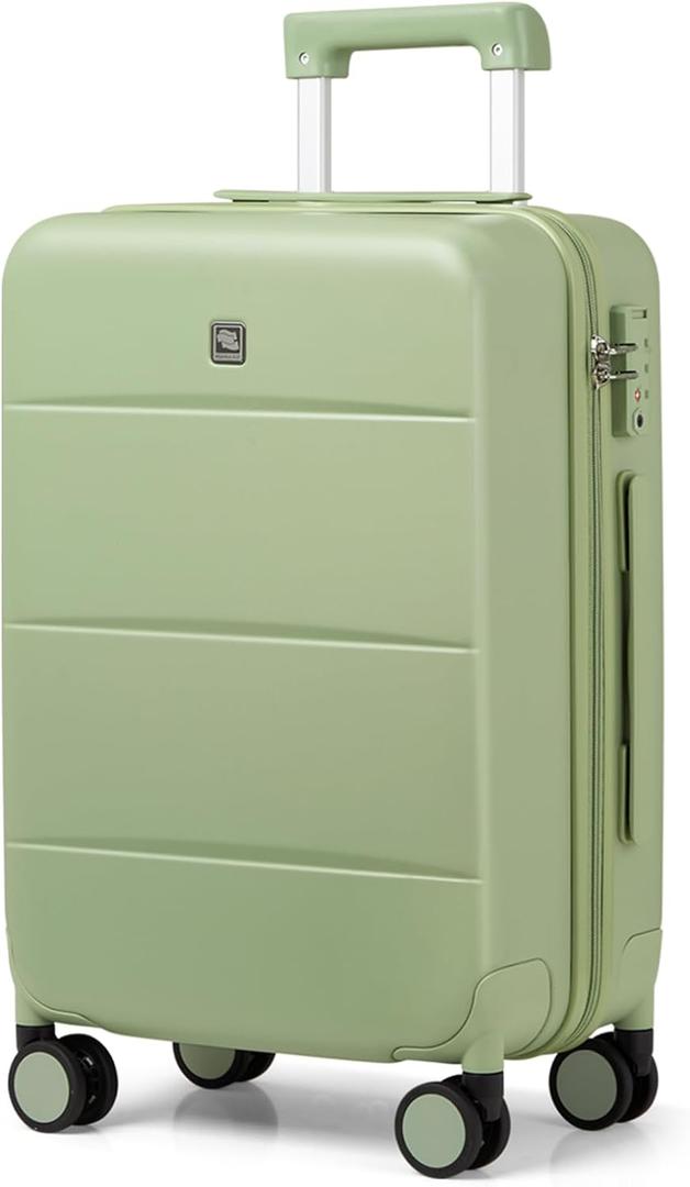 Hanke 26 Inch Luggage Large Suitcase With Spinner Wheels Tsa Luggage Suitcases Hard Case Luggage For Women Men Rolling Checked Luggage(Bamboo Green)