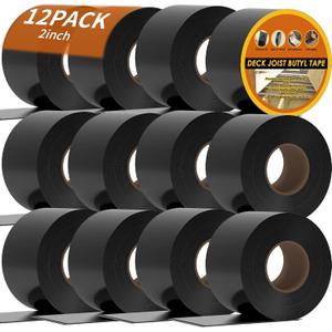 12 Pack Butyl Sealant Tape 2" x 50', Deck Joist Tape for Decking, Waterproof and Anti-Corrosion for Extend Deck Life 12 Pack Butyl Sealant Tape 2" x 50', Deck Joist Tape for Decking, Waterproof and Anti-Corrosion for Extend Deck Life