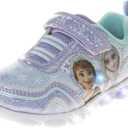 Disney Girls' Frozen Sneakers - Laceless Light-Up Running Shoes (Toddler/Little Girl) (Blue). 8 Size
