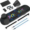 Pilates Board - Pilates Reformer Set, 6 in 1 Pilates Boards for Home Workout, Portable and Foldable Pilates Reformers Machine, Multifunctional Pilates Board for Women (Black)