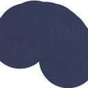 SHACOS 15 inch Navy Blue Round Placemats Set of 12 for Dining Table Woven Braided Circle Place Mats Kitchen Placemat Washable Table Mats