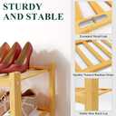Smiry Shoe Rack, 5 Tier Bamboo Shoe Organizer, Stackable Free Standing Wooden Shoe Storage Shelf for Closet, Entryway, Front Door Entrance, Natural Bamboo