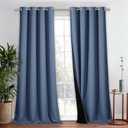 NICETOWN 100% Blackout Blind, Laundry Room Decor Window Treatment Curtains, Stone Blue, 1 PC, 52 inches x 90 inches, Thermal Insulated Energy Smart Drape and Drapery for Villa, Hall and Studio