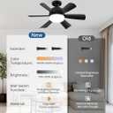 Superyofo 2Pack Socket Fan LED Ceiling Lights,18inch APP Control E26 Fans Bulb with Remote & Dimmable LED Ceiling Fan Lights,3Color 3000K-6500K,1800LM Fan Light Bulb Screw in Ceiling (Black)