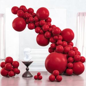 PartyWoo Maroon Balloons 100 pcs Different Sizes of 36 18 12 10 5 Inch Dark Red Burgundy Ruby Red Balloon Arch Kit Garland for Graduation Valentine's Day Wedding Anniversary Party Decorations Red-Y75