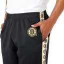 FOCO Men's NHL Team Color Stripe Logo Track Suit Pants (Black, L)