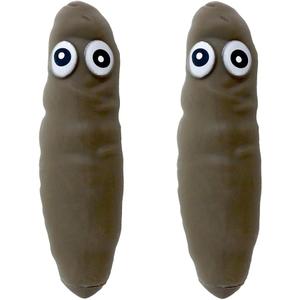 2 Pack Novelty Sensory Poo Shape Stress Relief Stretchy Fidget Toy, Brown Fool Tricky Prank Poop Joke Autism Toys & Party Favors for Kids and Adults