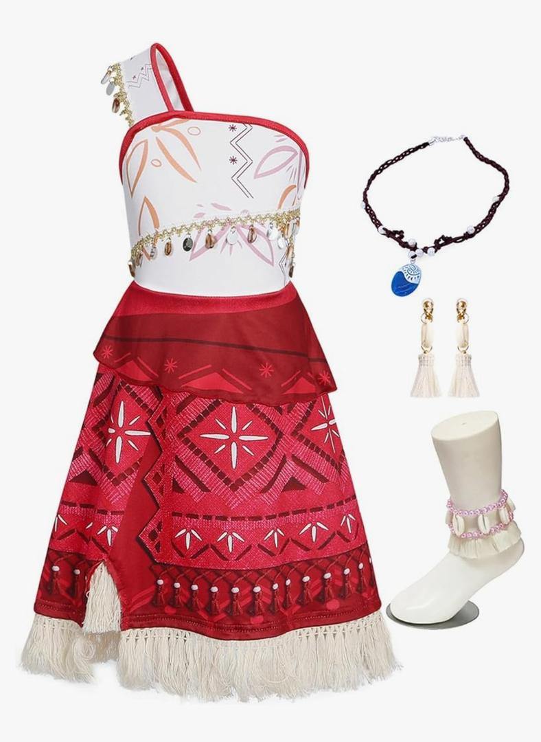 COTRIO Princess Dress Up for Girls Halloween Costumes for Kids Dress Up Clothes Toddler Girl Outfit with Accessories Necklace,  Size M COTRIO Princess Dress Up for Girls Halloween Costumes for Kids Dress Up Clothes Toddler Girl Outfit with Accessories Necklace,  Size M