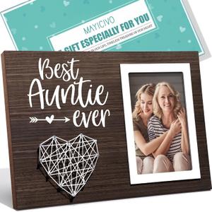 MAYICIVO Aunt Gifts from Niece Nephew, Mothers Day Gifts for Aunt Picture Frame, Best Auntie Ever Gift Aunts Birthday Auntie Christmas Gift for Aunts Women Best Aunts Photo Frame - 4x6 Photo