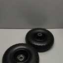 TICONN 10" Solid Tires, 2 Pack Flat Free 4.10/3.50-4'' Wheels with 5/8 Axle Bore Hole and Double Sealed Bearings (Black, 2PK)