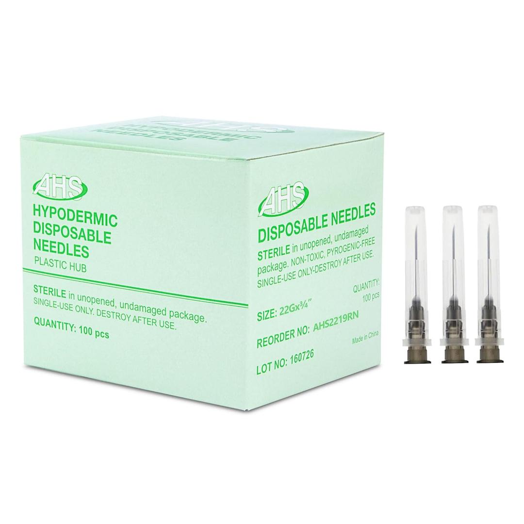 Sterile Disposable Injection Needle with Cap for Animal, Pet, Poultry and Industrial Dispensing Needle Accessories (22G X 3/4)