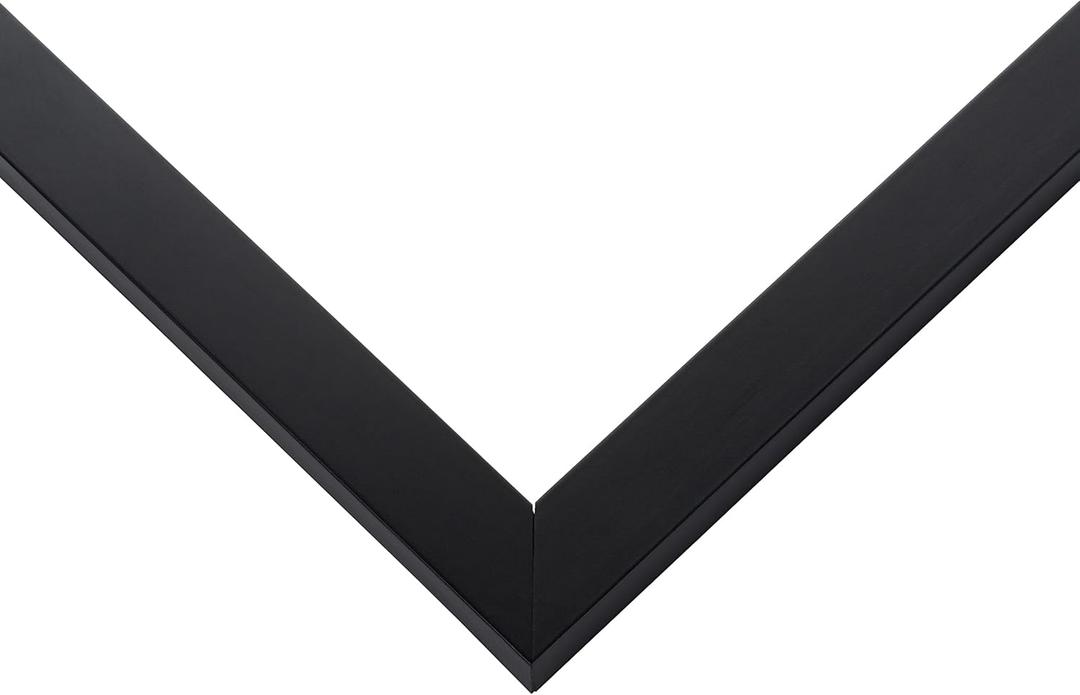 26.5x38.5 Frame Black Real Wood Picture Frame Width 0.75 Inches | Interior Frame Depth 0.5 Inches | Black Mid Century Photo Frame Complete with UV Acrylic, Foam Board Backing & Hanging Hardware