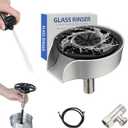 Glass Rinser for Kitchen Sink, 360 Degree Rotating High Pressure Glass Rinser with Pull Out Spray Head, Bottle Washer Cup Rinser Sink Attachment for Glass Cup for Bar Kitchen