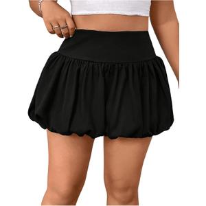 Milumia Women's Plus Size Bubble Mini Skirt High Wasted Flared Short Skirts (3X-Large Plus, Black) Milumia Women's Plus Size Bubble Mini Skirt High Wasted Flared Short Skirts (3X-Large Plus, Black)