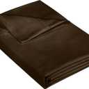 400 Thread Count 100% American Grown Cotton Chocolate Flat Sheet Only - Cooling Sheets - Luxury Sateen Weave - Queen Size Flat Sheet Sold Separately - Super Soft Cotton Top Sheets (Queen, Hazel Nut)