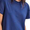 MEIVSO Women's Loose Fit Cotton Workout Short Sleeve T-Shirts Athletic Gym Shirt Tennis Cropped Tops (Blue, XS)