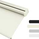 Blackout Roller Shades Cordless Color-Matched Roller Window Blind Free-Stop Simple Style Thermal Insulated Roll Up Blind for Home Office, Beige, Custom Size