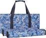 Empty Mahjong Bag, Blue Printed Soft American Mahjong Bag with Two Wrappers (Case Only, Mahjong Tiles, Trays and Mah jong Racks/Pushers not Include)