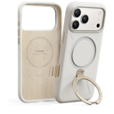 TORRAS Q3 Silicone 360 Spin for iPhone 17 Pro Case with Stand, Fit for MagSafe, Magnetic Ring Kickstand with Camera Control, Liquid Silicone Rubber Soft Phone Case for iPhone 17 Pro 6.3'', Light Ivory