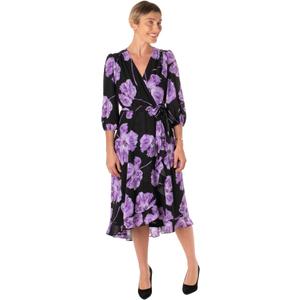 Women's Iris Floral Faux Wrap Midi, Size 14