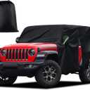 Cab Cover for Jeep Wrangler 2 Door 1987-2025 & Top Off, Migaven Waterproof Jeep Wrangler Rain Covers 2 Door with Driver Door Zipper All Weather Snow Rain UV Protection