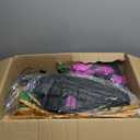 10.5FT Outdoor Animated Flying Witch Halloween Decor on Broom, Sound Activation,Eyes Glowing,Scary Sounds, Animatronics Hover Witch for Garden Yard Lawn Decorations