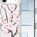 MOSNOVO for iPhone Air Case | Military Grade 6.6ft Drop Tested | Camera Control | Clear with Cherry Blossom Design