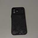 for iPhone 17 Pro Max Case 6.9 Inch 2025, Aesthetic Rose Floral Goth Phone Case for Women Girls Men, Silicone Protective Phone Cover for iPhone 17 Pro Max, Black Flower