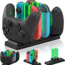 Controller Charger Dock for Nintendo Switch 6 in 1 Charging Station for 4 Joy-Cons & 2 Pro Controllers, LED Indicator, Quick USB Charging, Not Compatible with Switch 2 Joycon