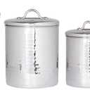 Old Dutch 4 Piece Hammered Canister Set, Stainless Steel, 4 quart/2 quart/1-1/2 quart/1 quart